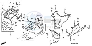 CBR125RW9 UK - (E / WH) drawing UNDER COWL (CBR125RW7/RW9/RWA)