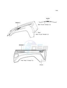 KRF 750 A [TERYX 750 4X4] (A8F) A8F drawing DECALS-- RED- -