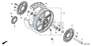 CBF1000S9 France - (F / ABS CMF) drawing FRONT WHEEL