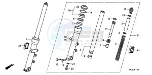 CB1100AD CB1100 ABS UK - (E) drawing FRONT FORK