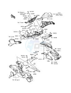 NINJA H2 / NINJA H2 CARBON ZX1000XHFA XX (EU ME A(FRICA) drawing Rear Fender(s)