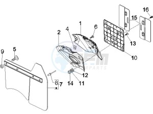 GTS 125 4T E3 drawing Rear cover - Splash guard