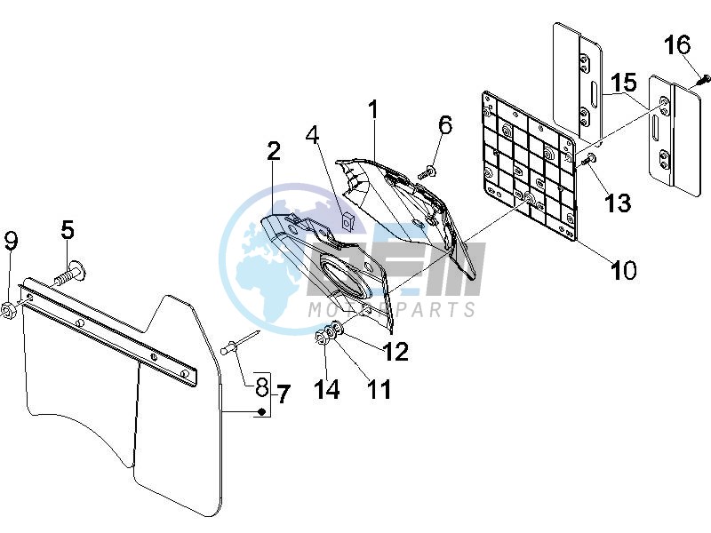 Rear cover - Splash guard