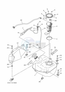 YFM700FWAD GRIZZLY 700 EPS (B4FC) drawing FUEL TANK