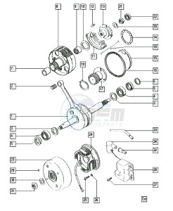 WIZZ-RD_25-45kmh_X-K1 50 X-K1 drawing Crankshaft-cluth-magneto