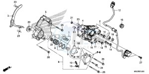 CB1100 UK - (E) drawing LEFT REAR COVER