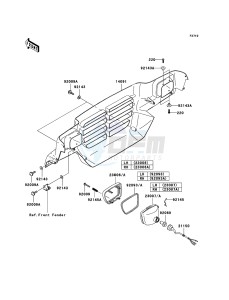 MULE 3010 DIESEL 4x4 KAF950-B3 EU drawing Headlight(s)