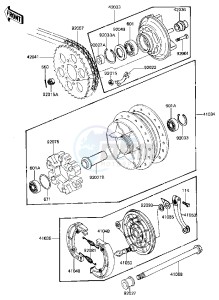 KZ 750 M [CSR TWIN] (M1) [CSR TWIN] drawing REAR HUB_BRAKE_CHAIN