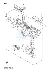 GSF650 (E2) Bandit drawing THROTTLE BODY