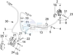 GTV 125 4T (Euro 3) drawing Brakes pipes - Calipers