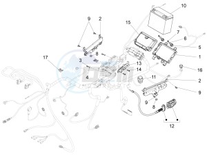 California 1400 Corazzieri 1380 drawing Rear electrical system