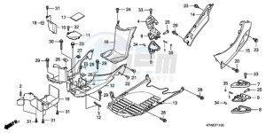 SH300AR9 France - (F / ABS CMF SPC TBX) drawing FLOOR PANEL/PILLION STEP