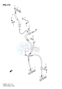 AN650 (E2) Burgman drawing FRONT BRAKE HOSE (AN650AL1 E19)