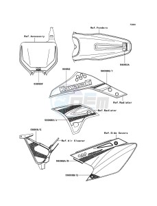 KX250F KX250T8F EU drawing Decals