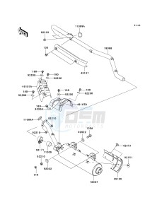 KVF 750 C [BRUTE FORCE 750 4X4I] (C6F-C7F) C6F drawing MUFFLER-- S- ---  - JKAVFDB1 6B503806- -