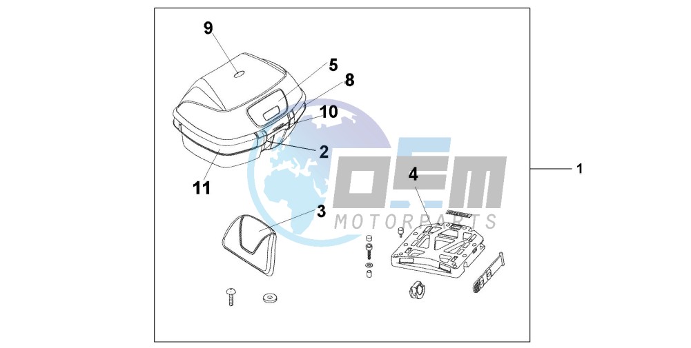 TOP BOX 45L PETROL BLUE M