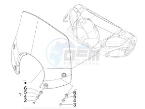 Beverly 250 Tourer (USA) USA drawing Windshield