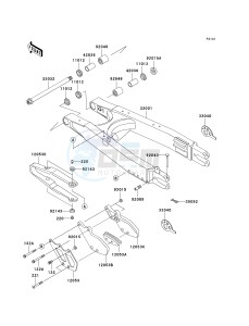 KLX 250 H [KLX250S] (H6F-H7F) H6F drawing SWINGARM