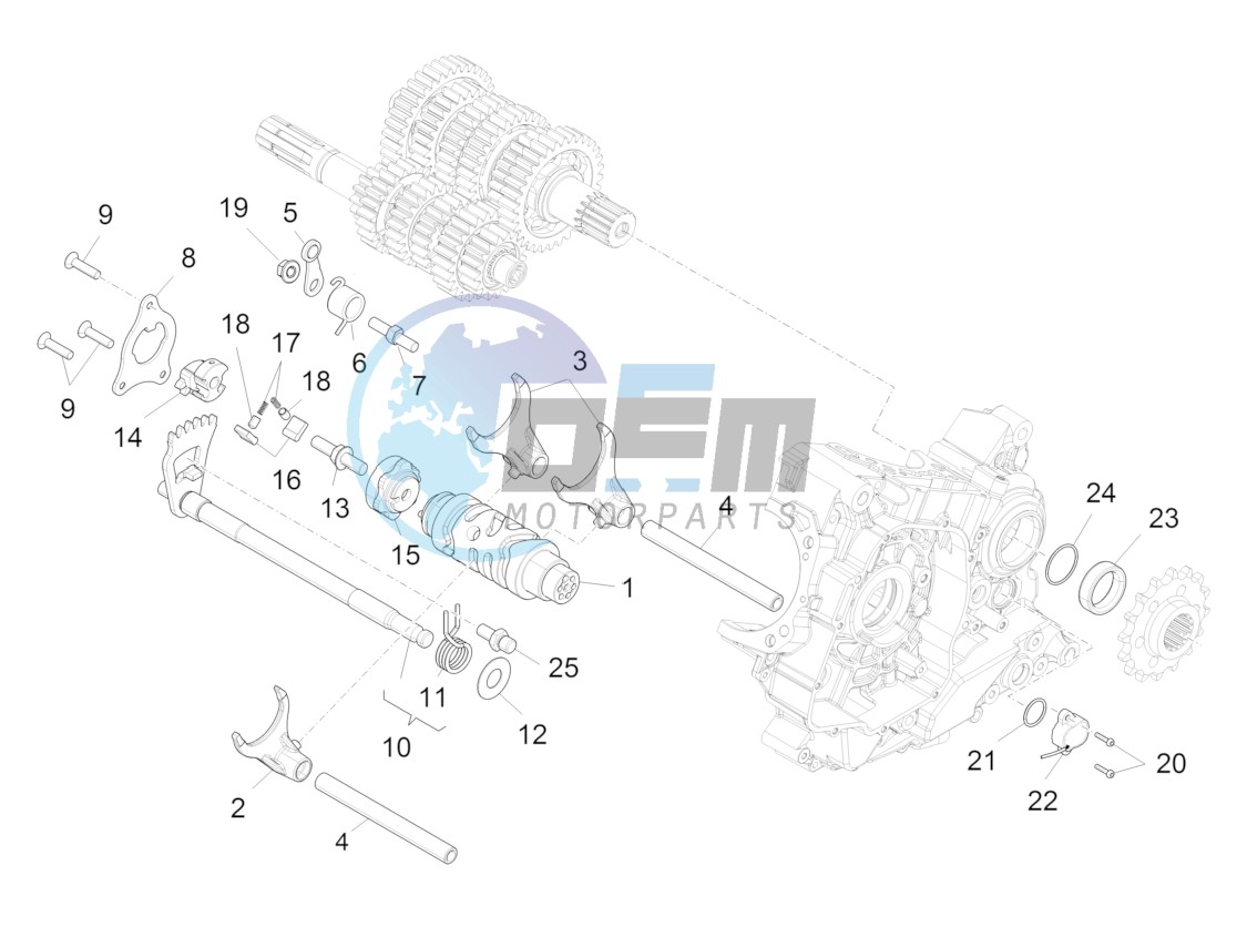 Gear box / Selector / Shift cam