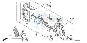 CB600FAA Europe Direct - (ED / ABS 25K) drawing L. FRONT BRAKE CALIPER (CB600FA/FA3)