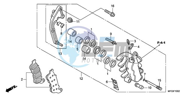 L. FRONT BRAKE CALIPER (CB600FA/FA3)