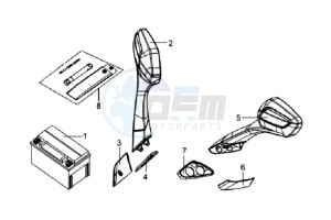 GTS 125 EURO 3 drawing MIRRORS L / R / BATTERY