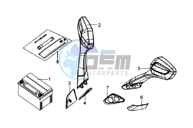 MIRRORS L / R / BATTERY