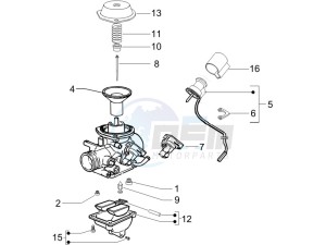 Liberty 125 4t Sport e3 (UK) UK drawing Carburetors components