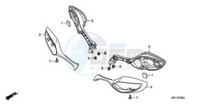 CBR1000RR9 Korea - (KO / HRC MME) drawing BACK MIRROR