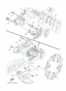 YZ250X (BF1H) drawing REAR BRAKE CALIPER