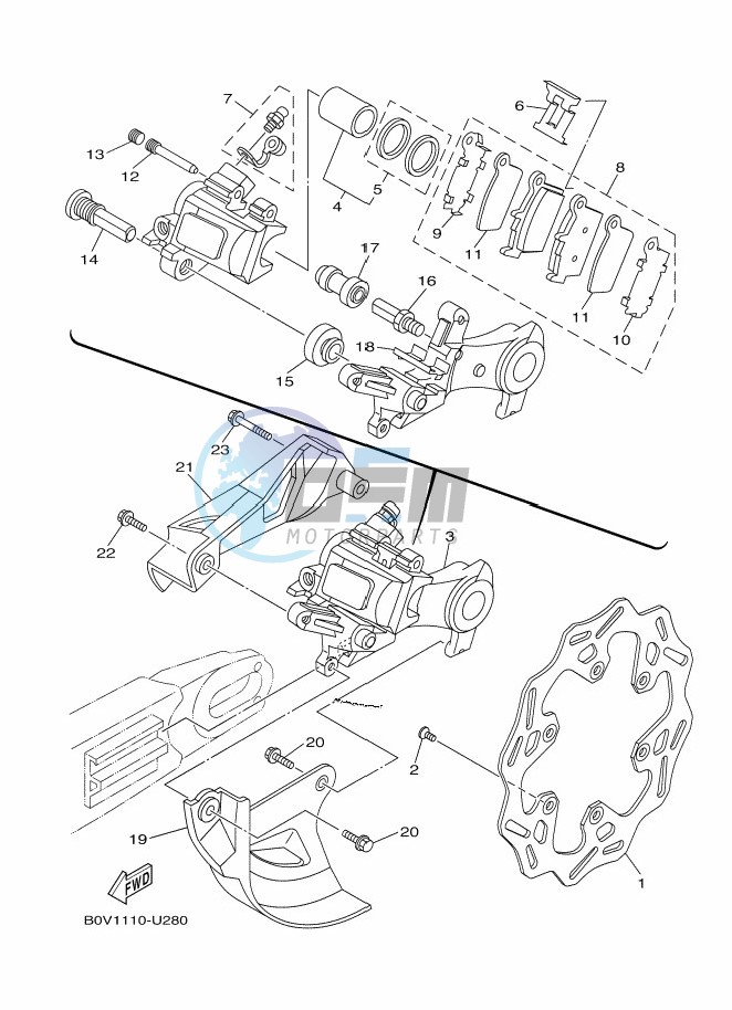 REAR BRAKE CALIPER