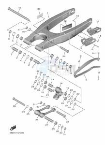 WR450F (BDB4) drawing REAR ARM