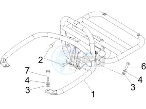 GTS 250 ABS UK drawing Rear luggage rack