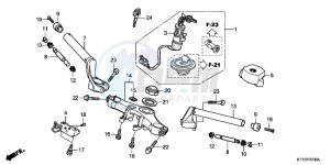 CBR125RWB CBR125RW E drawing HANDLE PIPE/ TOP BRIDGE