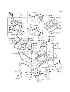 KLF 300 C [BAYOU 300 4X4] (C1-C4) [BAYOU 300 4X4] drawing REAR FENDER-- S- -