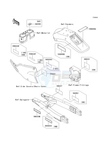 KLX 250 H [KLX250S] (H6F-H7F) H6F drawing LABELS