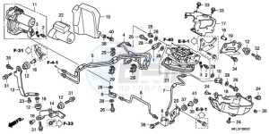 CBR1000RAA France - (F / ABS CMF HRC) drawing FRONT POWER UNIT/FRONT VA LVE UNIT