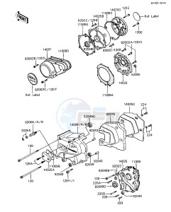 ZX 1100 A [GPZ] (A1-A2) [GPZ] drawing ENGINE COVERS