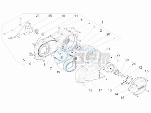 MP3 300 4t 4v ie lt ibrido drawing Crankcase cover - Crankcase cooling