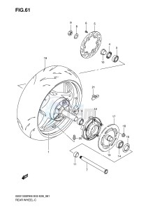 GSX1300R (E3-E28) Hayabusa drawing REAR WHEEL (MODEL K8 K9)