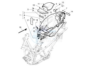 Beverly 350 4t 4v ie e3 ( USA - ca ) USA_CAL drawing Helmet box - Undersaddle