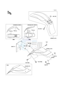 KLX 110 A (KLX110 MONSTER ENERGY) (A6F-A9FA) A7F drawing FENDERS