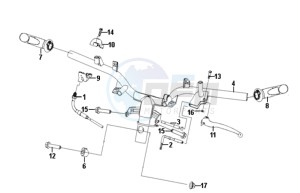 FIDDLE II 50 drawing HANDLEBAR / BRAKE LEVERS /CABLES