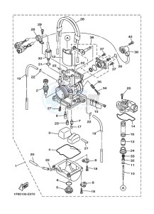 YZ250X (BF1H) drawing CARBURETOR