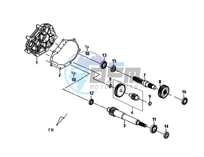 CRANKCASE - DRIVE SHAFT