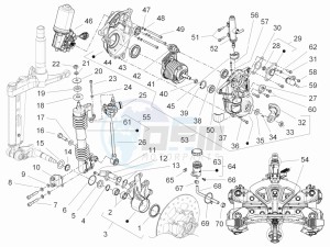 MP3 125 yourban erl drawing Fork steering tube - Steering bearing unit