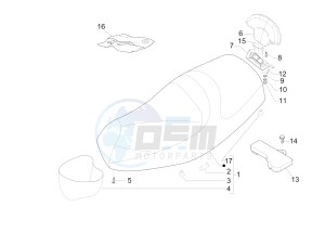 MP3 300 4t 4v ie erl ibrido drawing Saddle seats - Tool roll