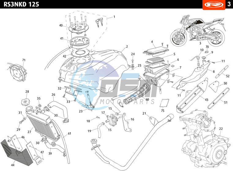 TANK - EXHAUST - RADIATOR