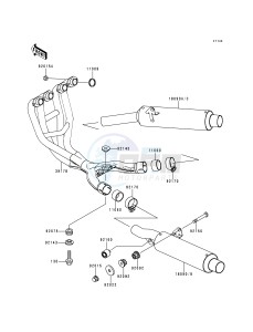 ZX 600 E [NINJA ZX-6] (E1-E3) [NINJA ZX-6] drawing MUFFLER-- S- -