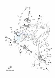 YZ125 (B4XA) drawing FUEL TANK